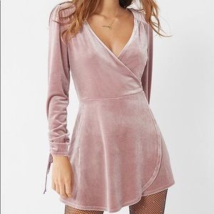 Velvet surplice romper